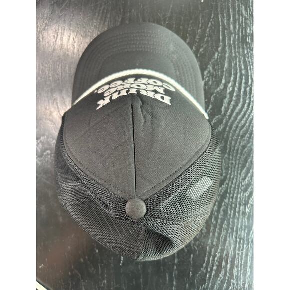 Dutch Bros- Rope Hat Black and White Mesh Snapbacl "drink more coffee" skater - Picture 4 of 4